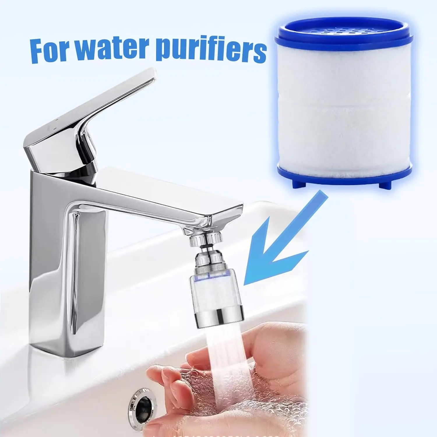 

Water Faucet Filter Replacement Cartridge，Removes Chlorine Fluoride Heavy Metals,Soften Hard Water，5pcs