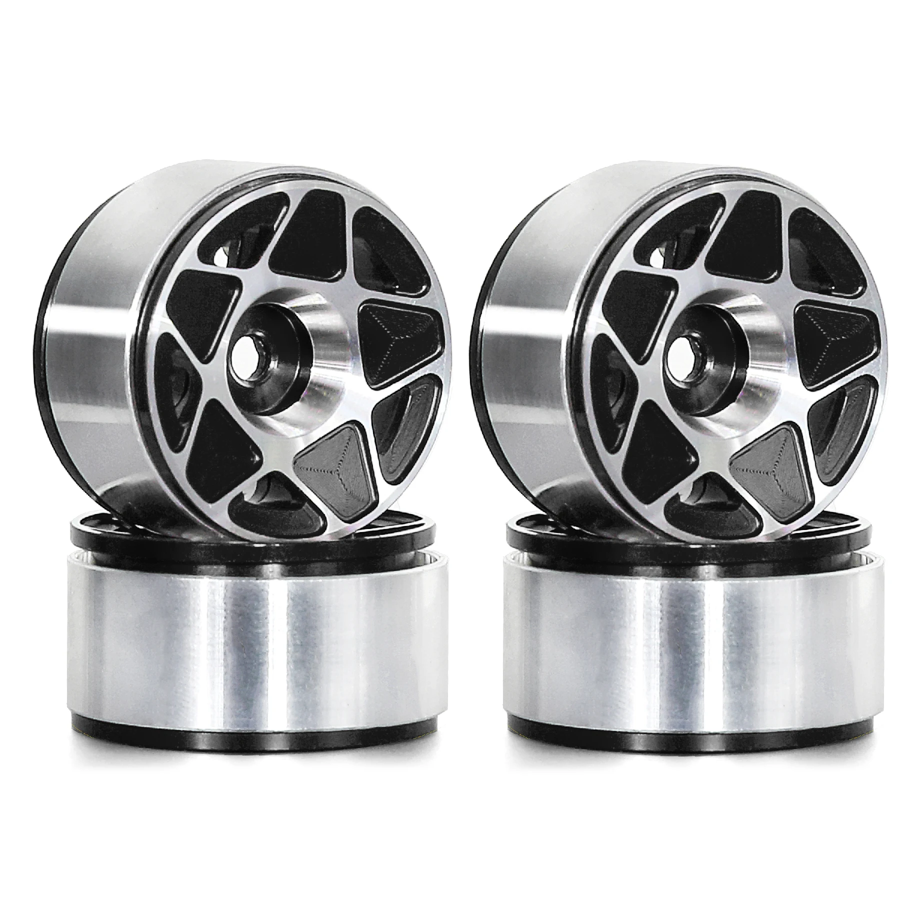 1,0 inch Rc klimauto aluminium vijfsterren wielnaaf velg Scx24 Fms24 Trx4 - kleinschalige auto enz. 1/24 1/18