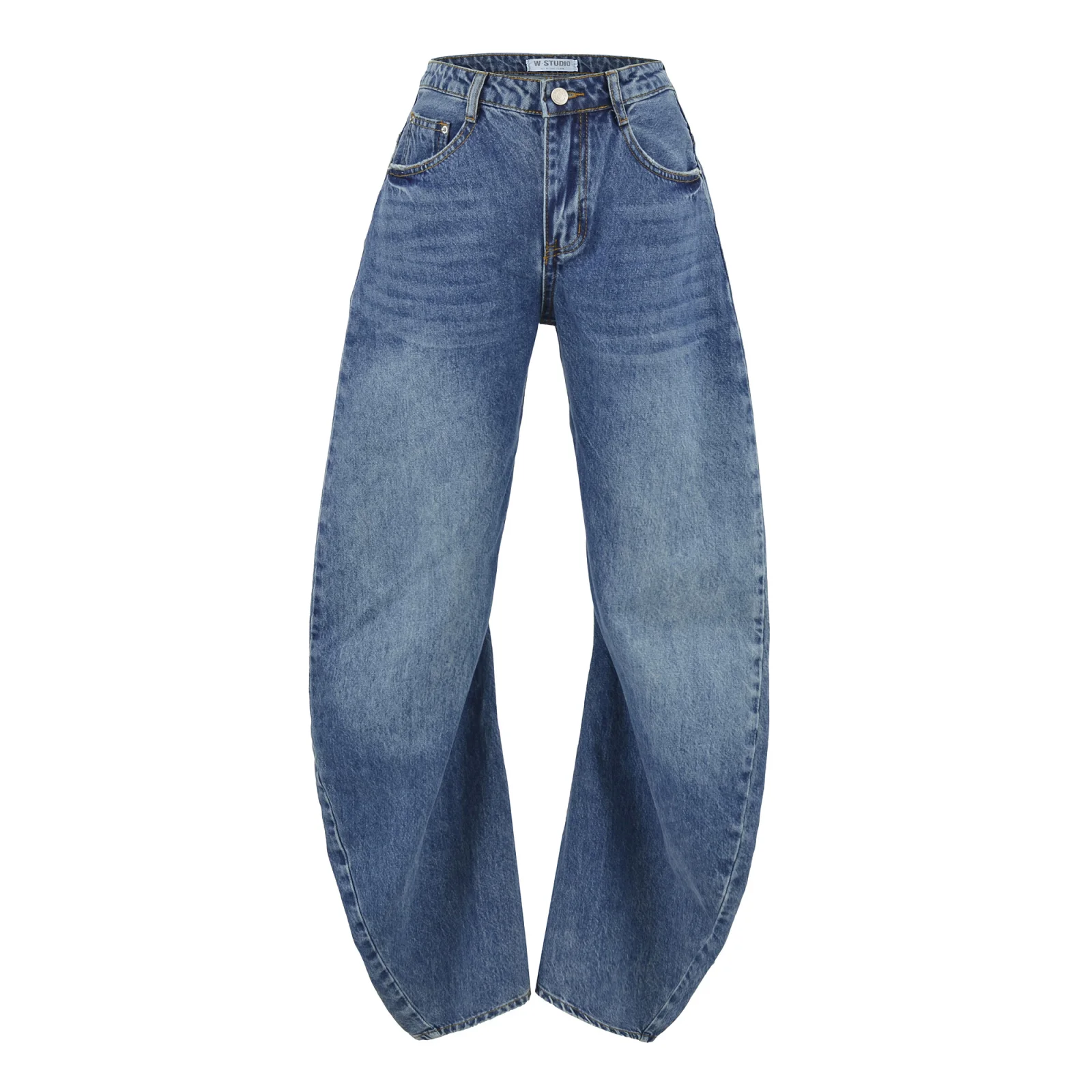 American Retro Waed Double Side S Knife  Straight Leg Jeans Women's Loose Slim Wide Leg Casual Floor Length Pants