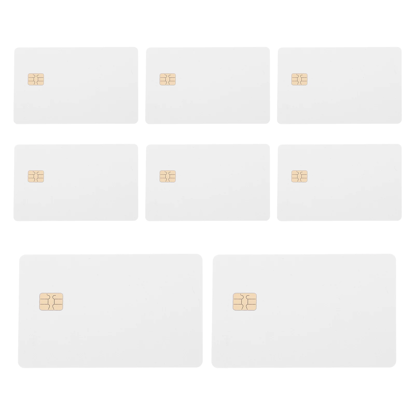 

8Pcs Printable Blank PVC White Plastic Id Badge Contact Chip for Access Control System Smart Card Blank