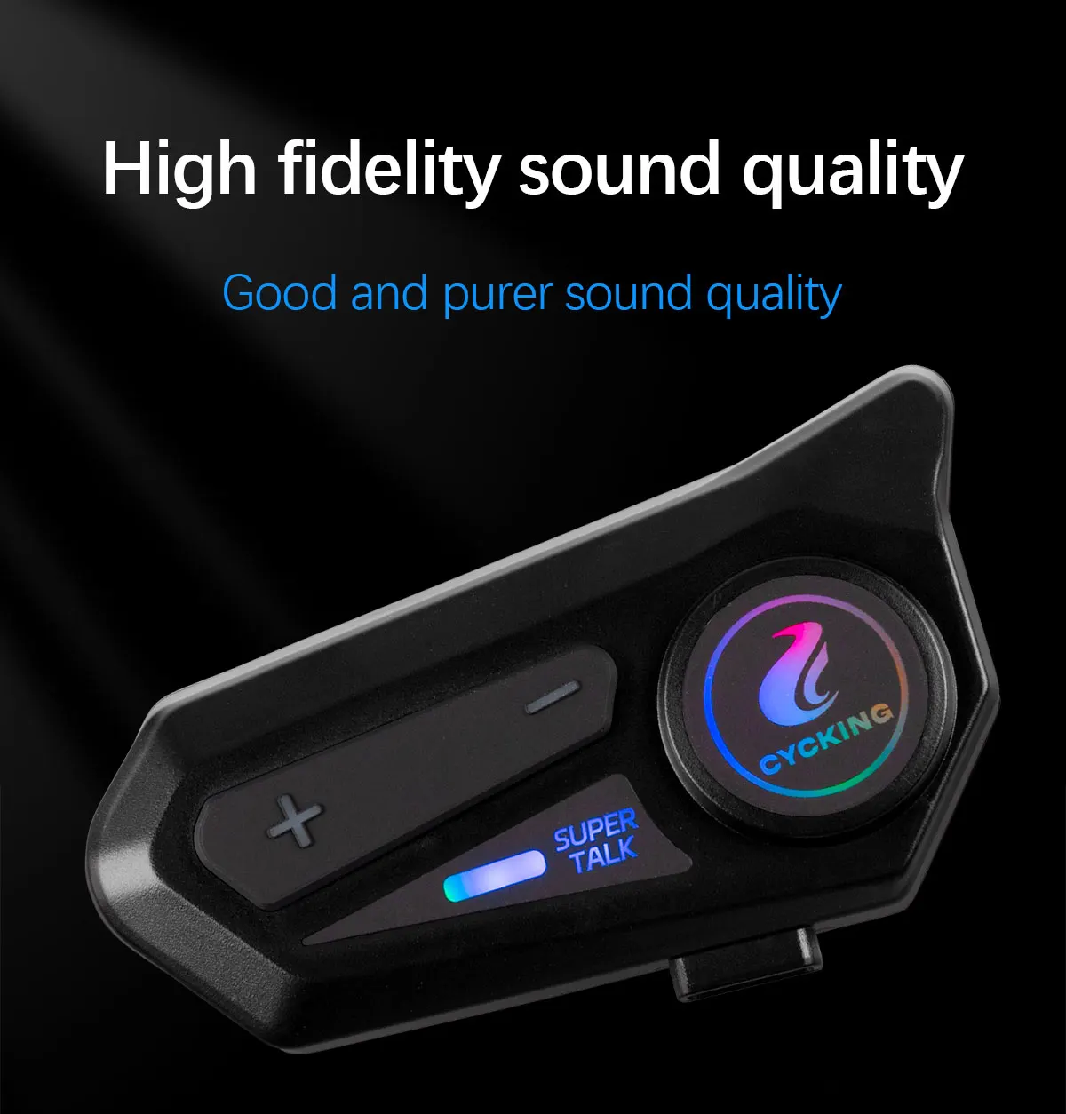 Zestaw słuchawkowy Bluetooth do kasku motocyklowego Udostępnianie muzyki IP67 Wodoodporny domofon dalekiego zasięgu, duża bateria z redukcją szumów ﻿