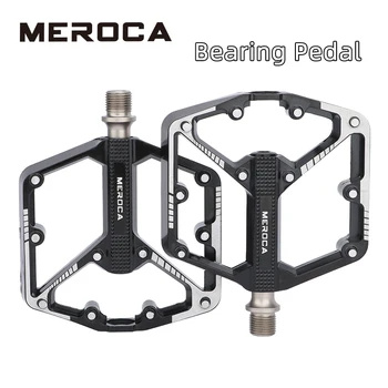 MEROCA Ultralight Sealed Bearing Pedal Non-slip Al Alloy Multi Specification Plating/Black Use for MTB BMX Road Bike about 410g