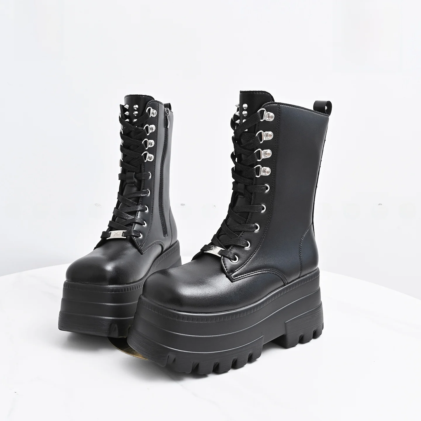 

Длинные ботинки-трубы для косплея в стиле аниме, мужские ботинки Thi Bot Heightening oes, модный материал из искусственной кожи, высокий каблук, застежка-молния, всесезонные