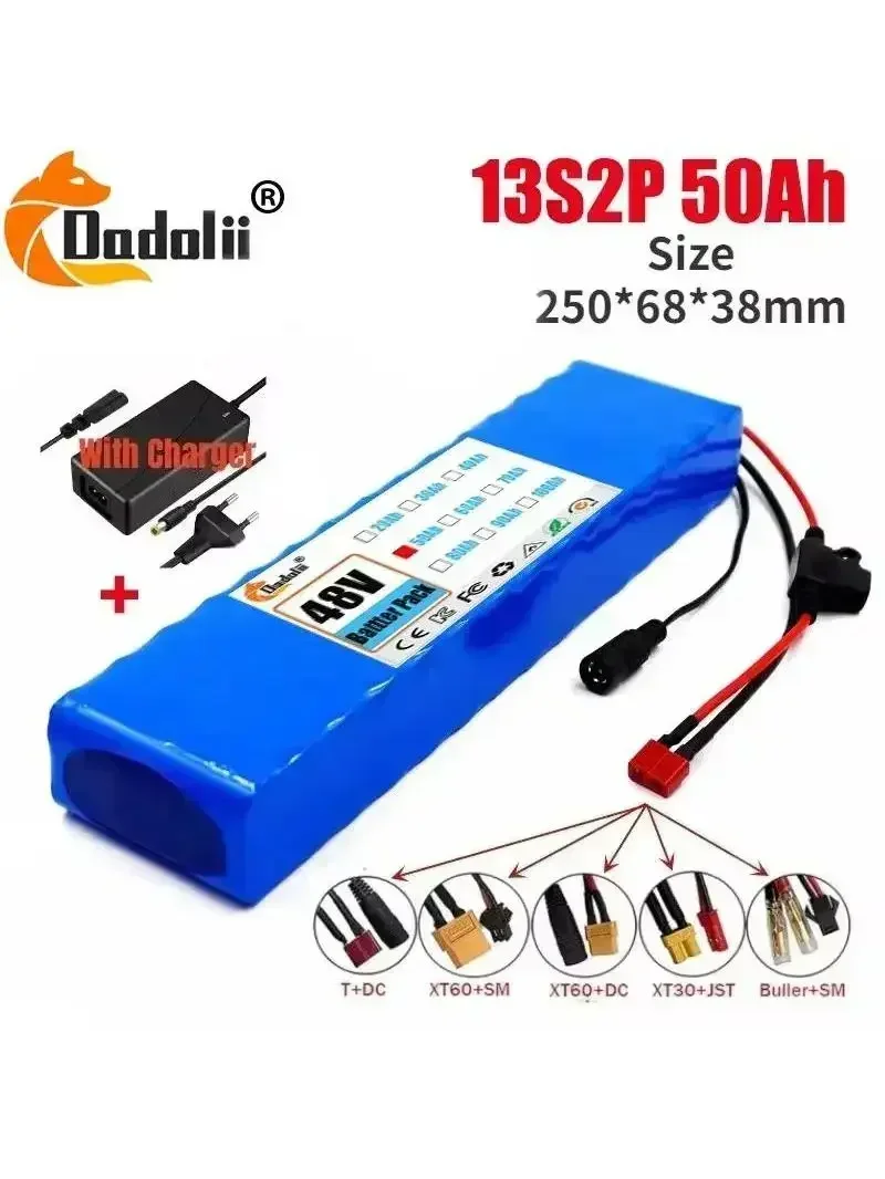 

High-Performance 48V 13S2P 18650 Lithium ion Battery Pack 60Ah for 54.6V Power Vehicle Replacement