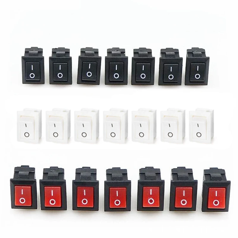 5/10szt Przełącznik kołyskowy łodzi 6A 21x15mm SPST 2Pin 10MM*15MM 3A 250V KCD11 Zatrzaskowy włącznik/wyłącznik Mini Push Button Auto Car Truck Switch