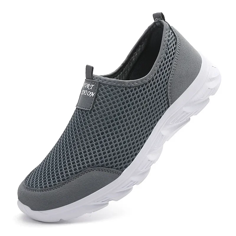 

Lightweight Casual Shoes Soft Sole Men Shoes Sneakers Mesh Breathable Slip-On Loafers Big Size 35-42
