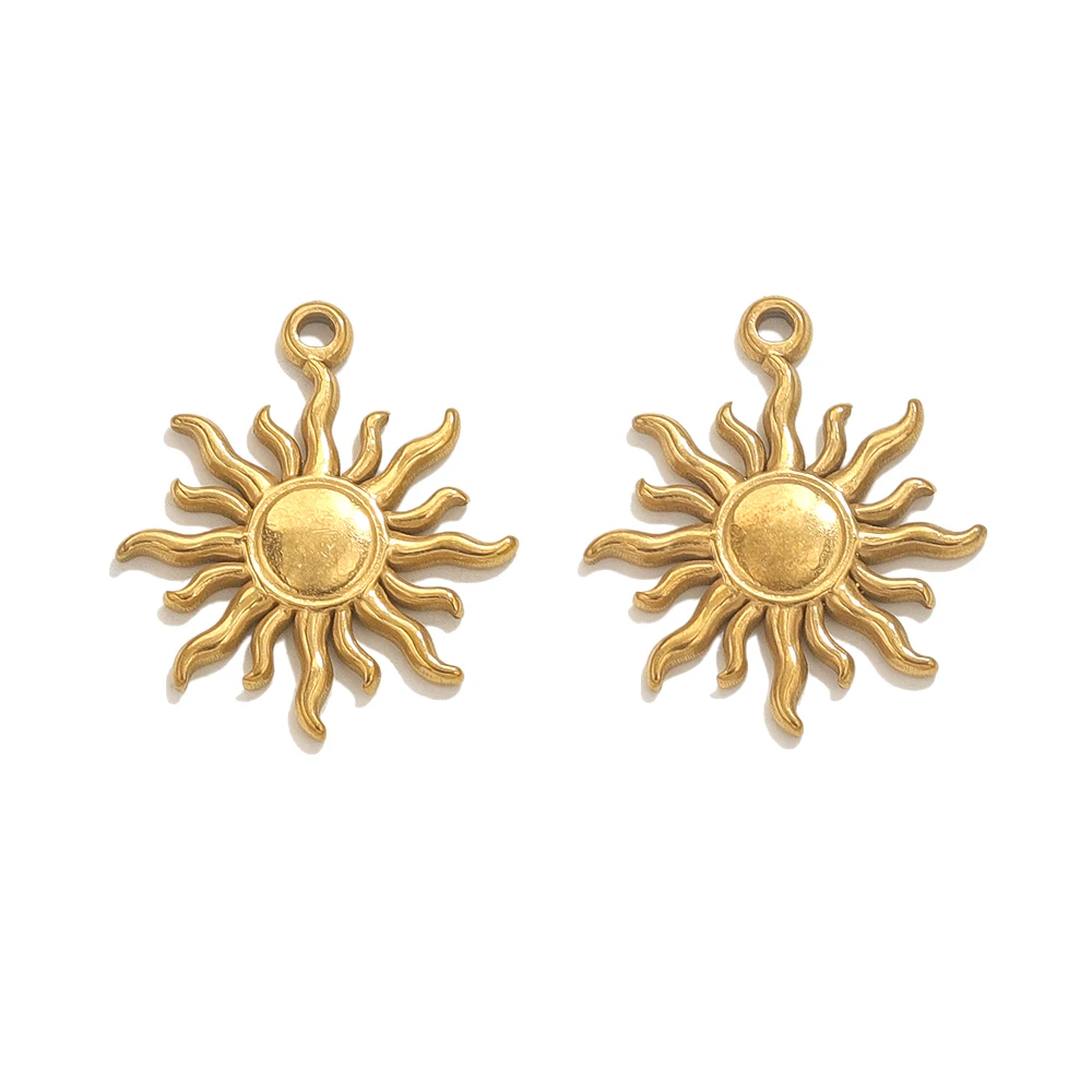 5pcs Stainless Steel Sun Charms for Jewelry Connectors Earrings Making Supplies DIY Jewelry Pendants Findings Accessories Crafts