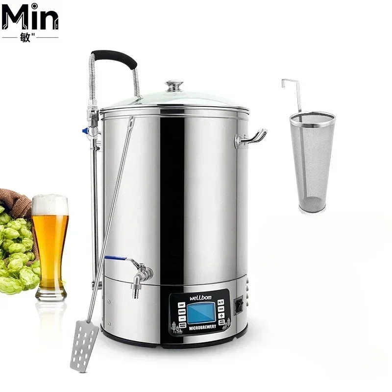 40L 60L Stainless Steel All-in-One Microbrewery Home Brewing System with Mash Tun Craft Beer Making Machine
