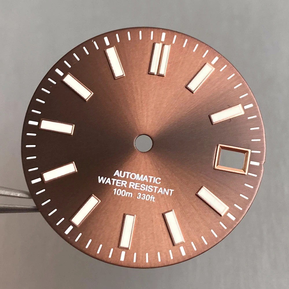 Tandorio 29mm Sunburst Watch Dial Replacement Fit NH35 NH36 NH38 NH70 NH71 NH72 Automatic Watch Part Luminous Date Window Dial