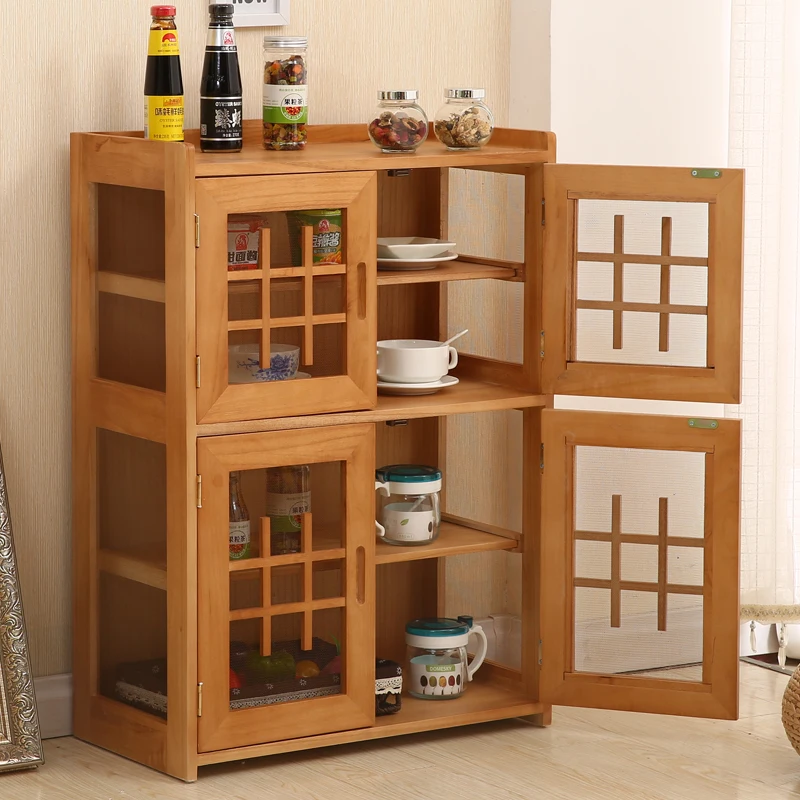 

Solid wood cupboard vegetable cabinet household kitchen cupboard simple locker
