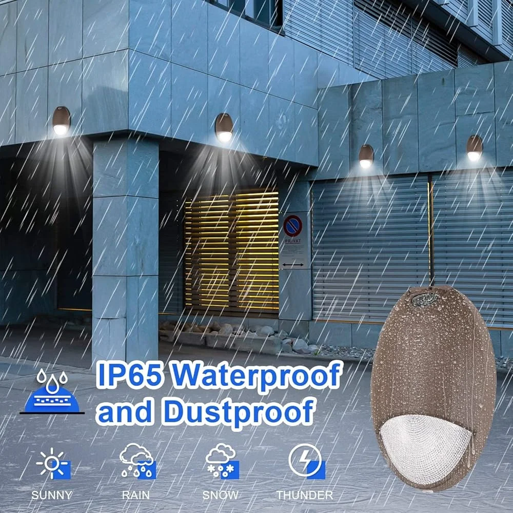 12W  Outdoor Emergency Wall Pack Light Battery Backup Photocell Sensor IP65 Waterproof Self-Diagnostic Design Commercial Use