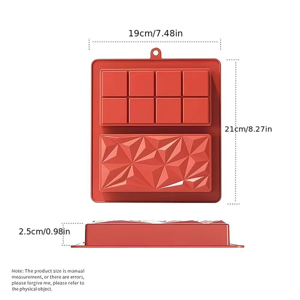 Chocolate Bar Mold Deep ,Silicone Mold for Thick Chocolate Bars, Perfect for Making Durable Rectangular Pistachio,Chocolate Bars
