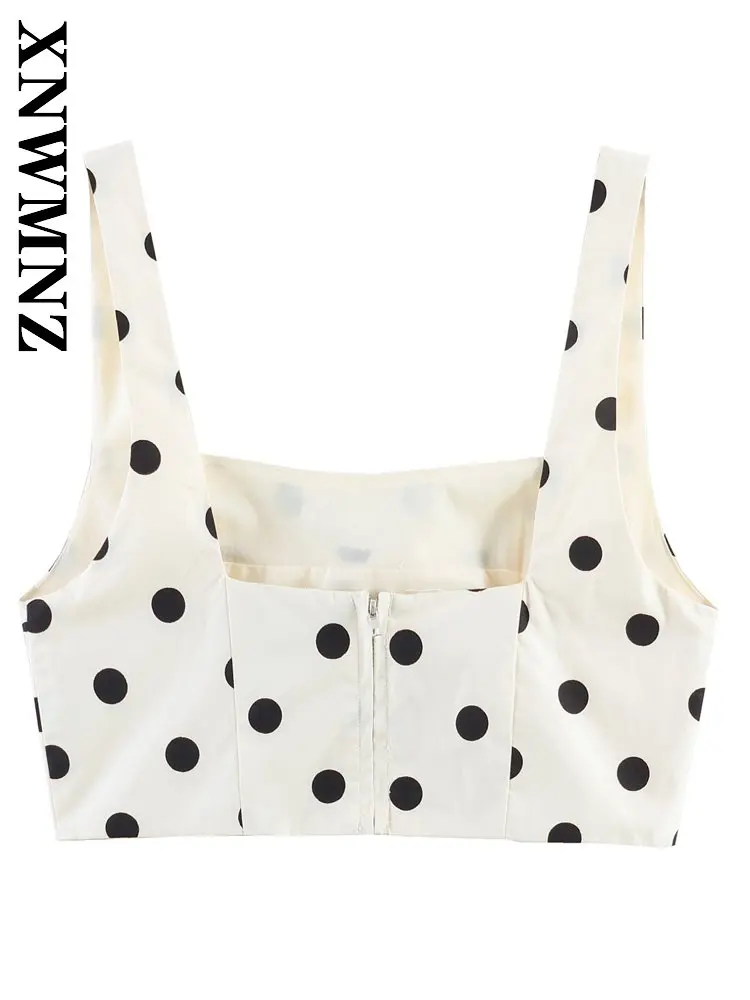 XNWMNZ 2026 Summer Lady Fashion boho Sleeveless wide shoulder strap Short Vest Chic Evening Party Woman's Casual Slim Slip Top