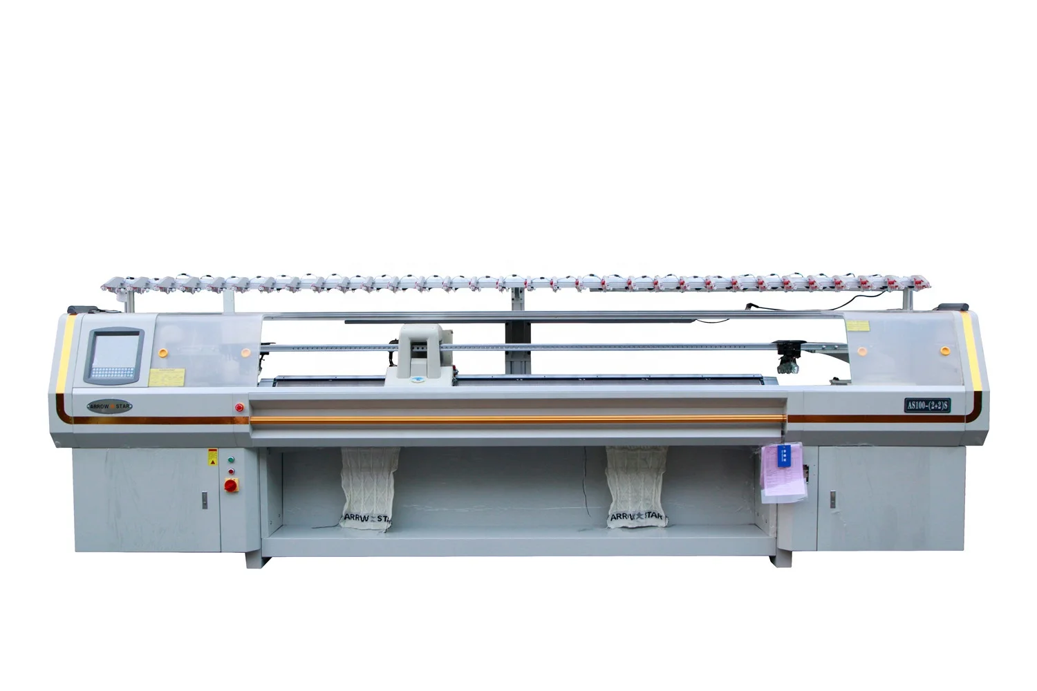 New modesl 100 inch 4 system thick gauge computerized flat knitting machine