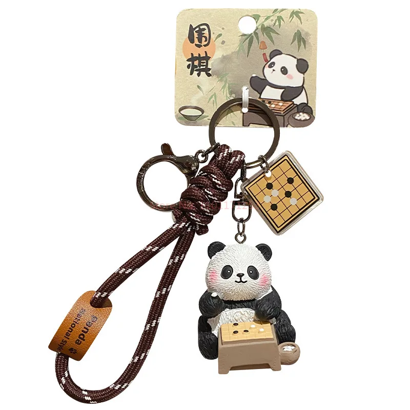 Chinese-Style Panda Keychain Exquisite Resin Key Chain Adorable Bag Charm Accessory Car Keychains