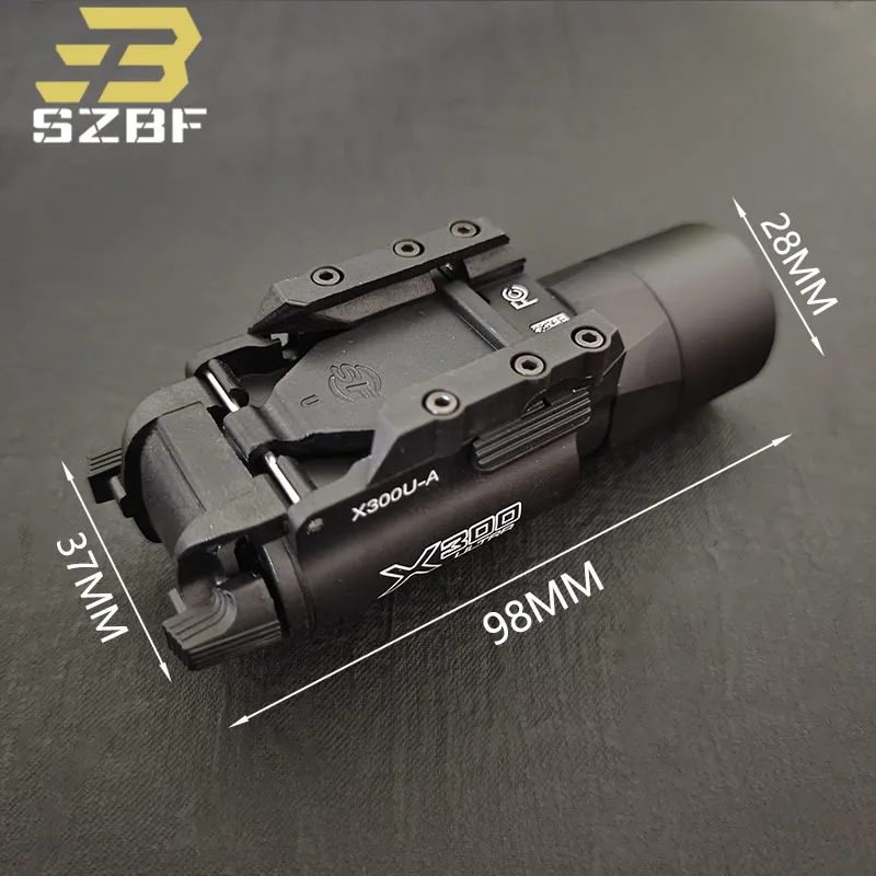 Sotac Tactical SF X300 X300U Ultra LED 400 lumen Metal Pistol Weapon Light Fit 20mm Rail Airsoft Hanging Hunting Flashlight