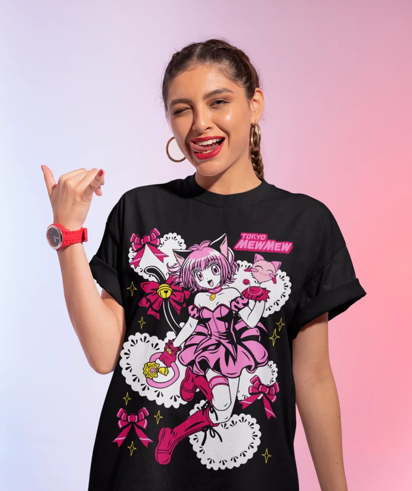 Ichigo Momomiya T-Shirt Tokyo Mew Mew Magical Girl Harajuku Anime Shirt Soft Tee - Image 2