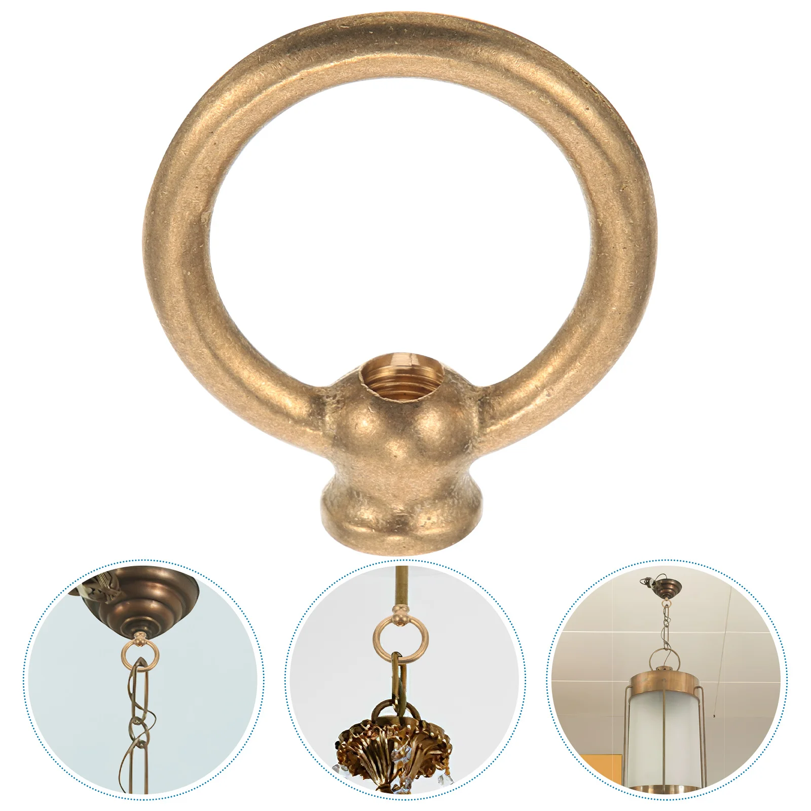 

Pure Copper Ceiling Loop Eye Nut Heavy Duty Lamp Nut Ring Ceiling Hanging Loop Replacement for Pendant Light Fixture