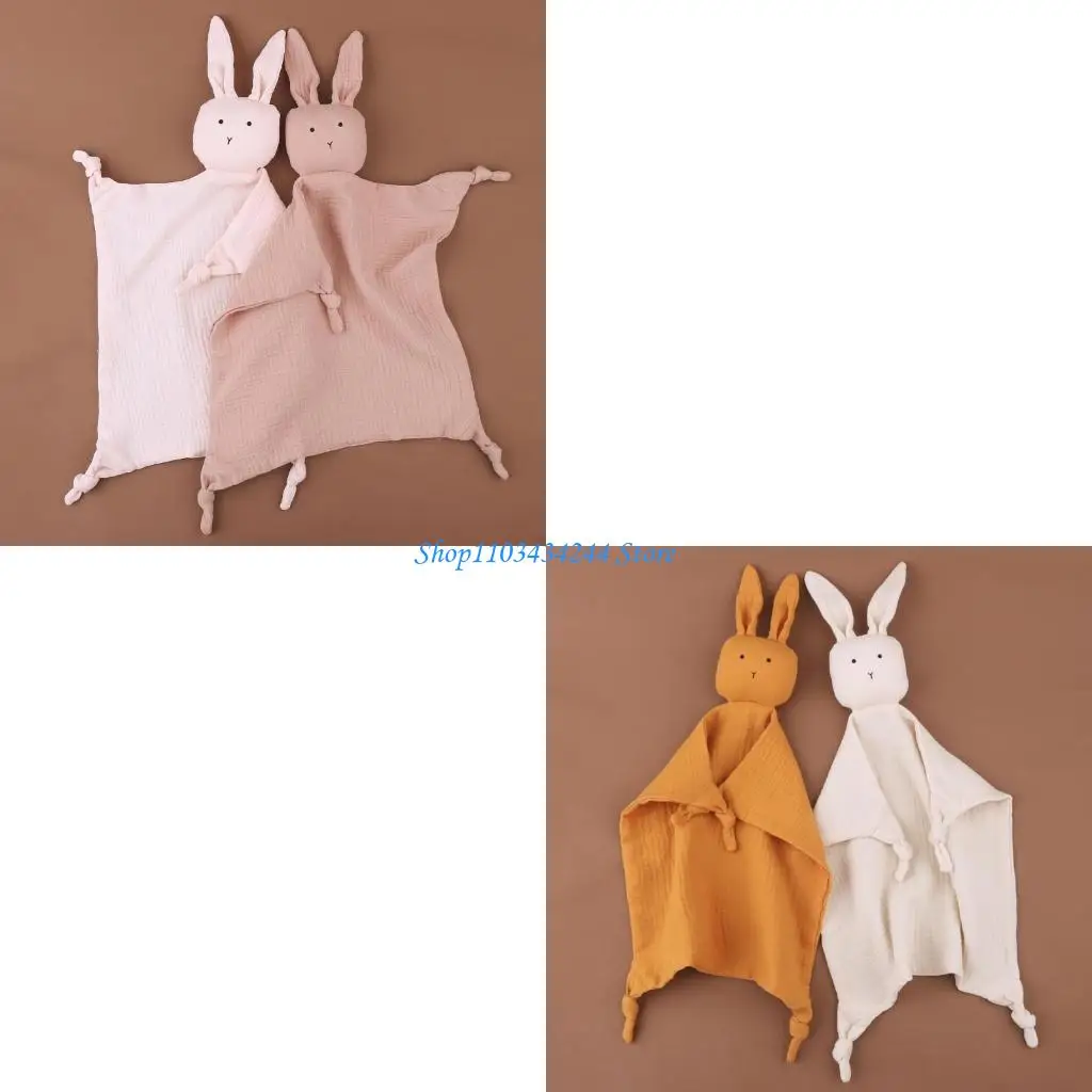 

Soft Cotton Baby Bib Stuffed Rabbit for Doll Newborn Appease Towel Security Blan