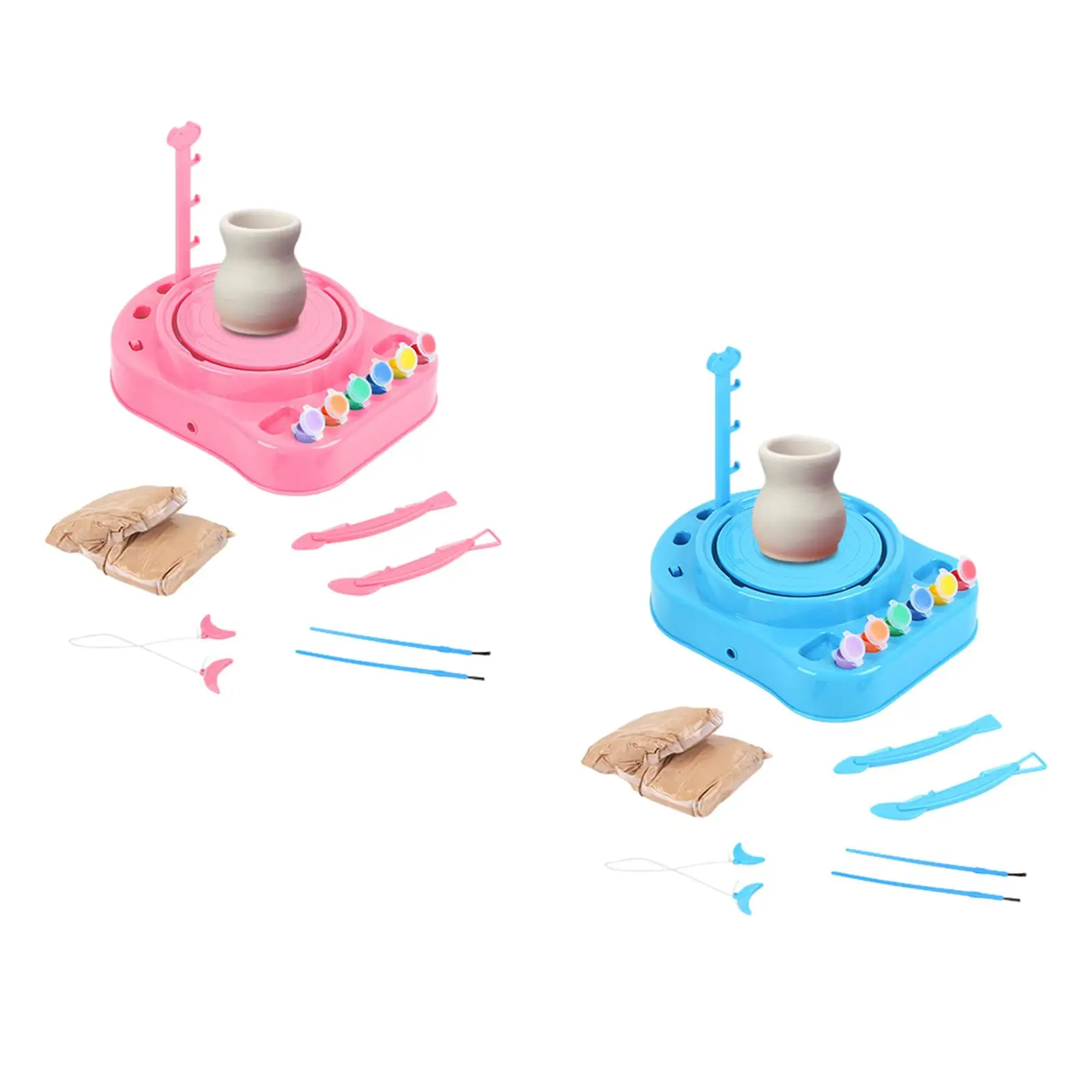 Kids Pottery Forming Machine, Electric Pottery Wheel, DIY Mini Handmade Ceramic Pottery Machine for Prechool,