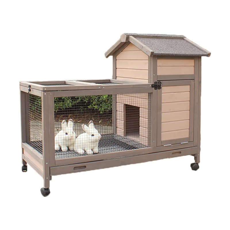 Outdoor rabbit cage Rabbit special wooden house villa Large space cage Rabbit cage breeding