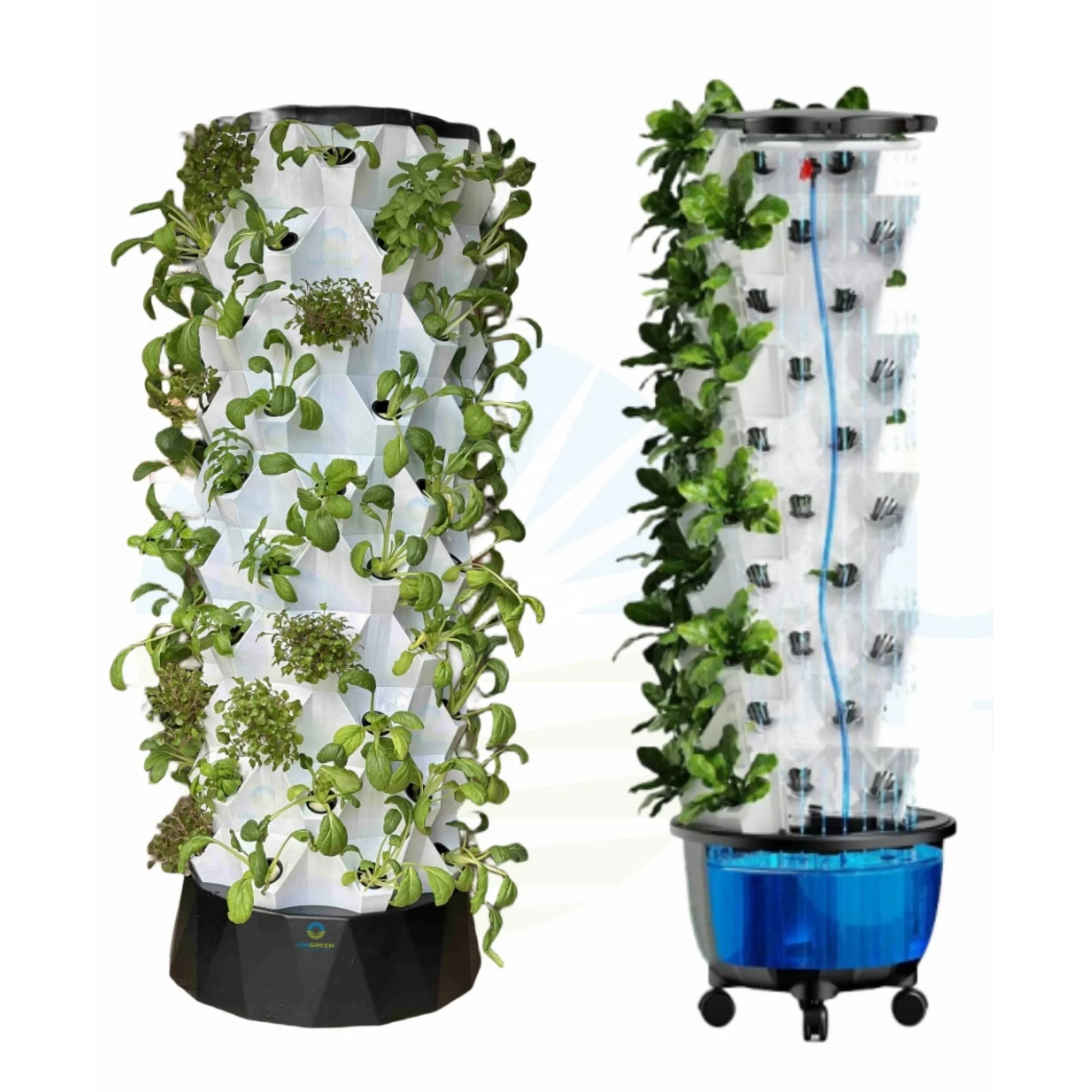 

Pineapple Tower With Pots Hydroponics Growing System Planters Vertical 8/10 Layers 65L Garden Planting Hydroponic Kit With Wheel