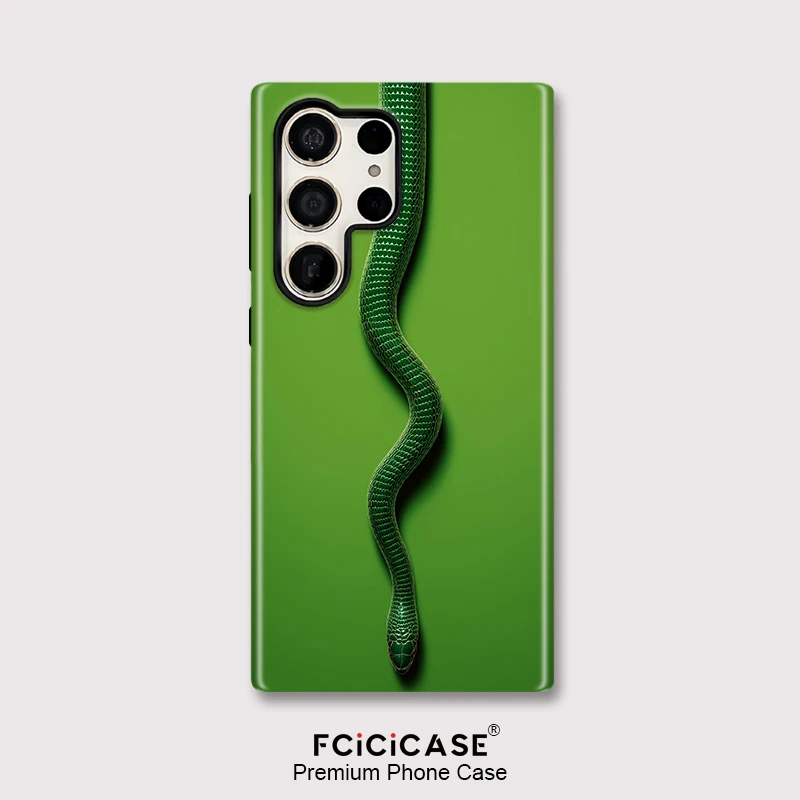 Fcicicase Phone Case For Samsung Galaxy S26 Edge A26 A56 A16 A36 S23 S25 Ultra S24 Plus Snake Print Shockproof Matte Cover