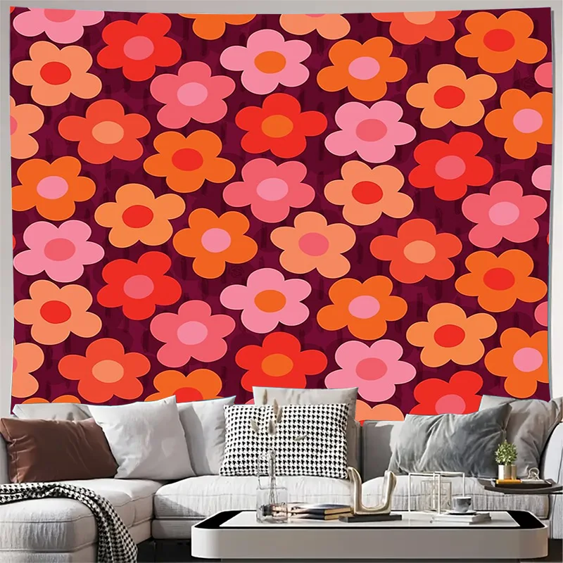 Floral Tapestry Wall Hangingboho Flower Wall Decorbotanical Room Divideraesthet…