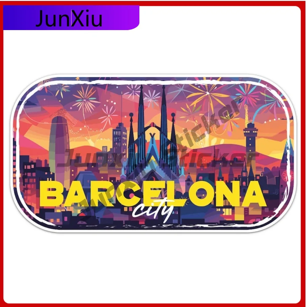 

Holiday Barcelona Spain Cute Bumper Waterproof Vinyl Sticker Travel Vinyl Decal Bumper City Car Window Stylish Motorcycle