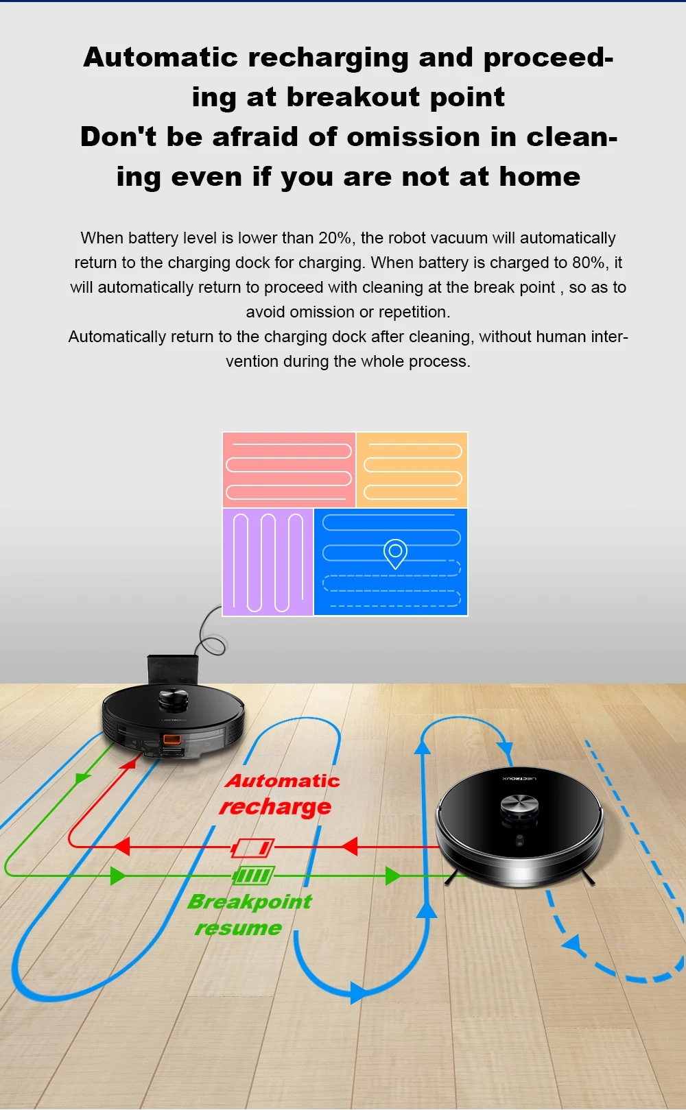 Liectroux X6 LDS Robot Vacuum Cleaner,Laser Lidar Navigation,Wet & Dry Mopping,6500Pa Suction,Multi-Floor Map,Customized Smart H