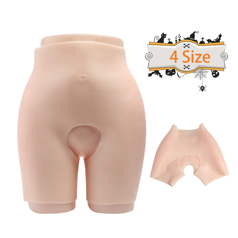 Big Hips Silicone Pants Open Crotch Panties Butt Enhance1.2/2.6/5/6cmTummy Control Shapewear Fake Buttocks for Cosplay Dragqueen