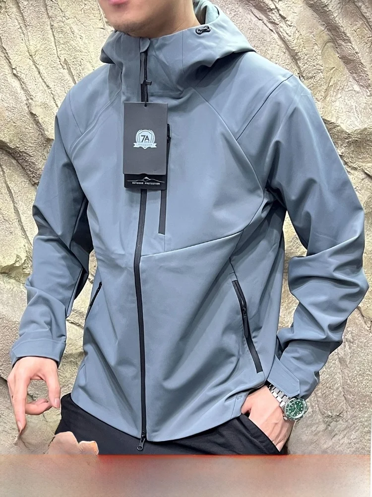 

Мужская уличная 3D индивидуальная версия Fce на подкладке, ветрозащитная куртка с капюшоном, весенне-осенняя подставка, повседневная повседневная нейлоновая полиэстеровая молния...