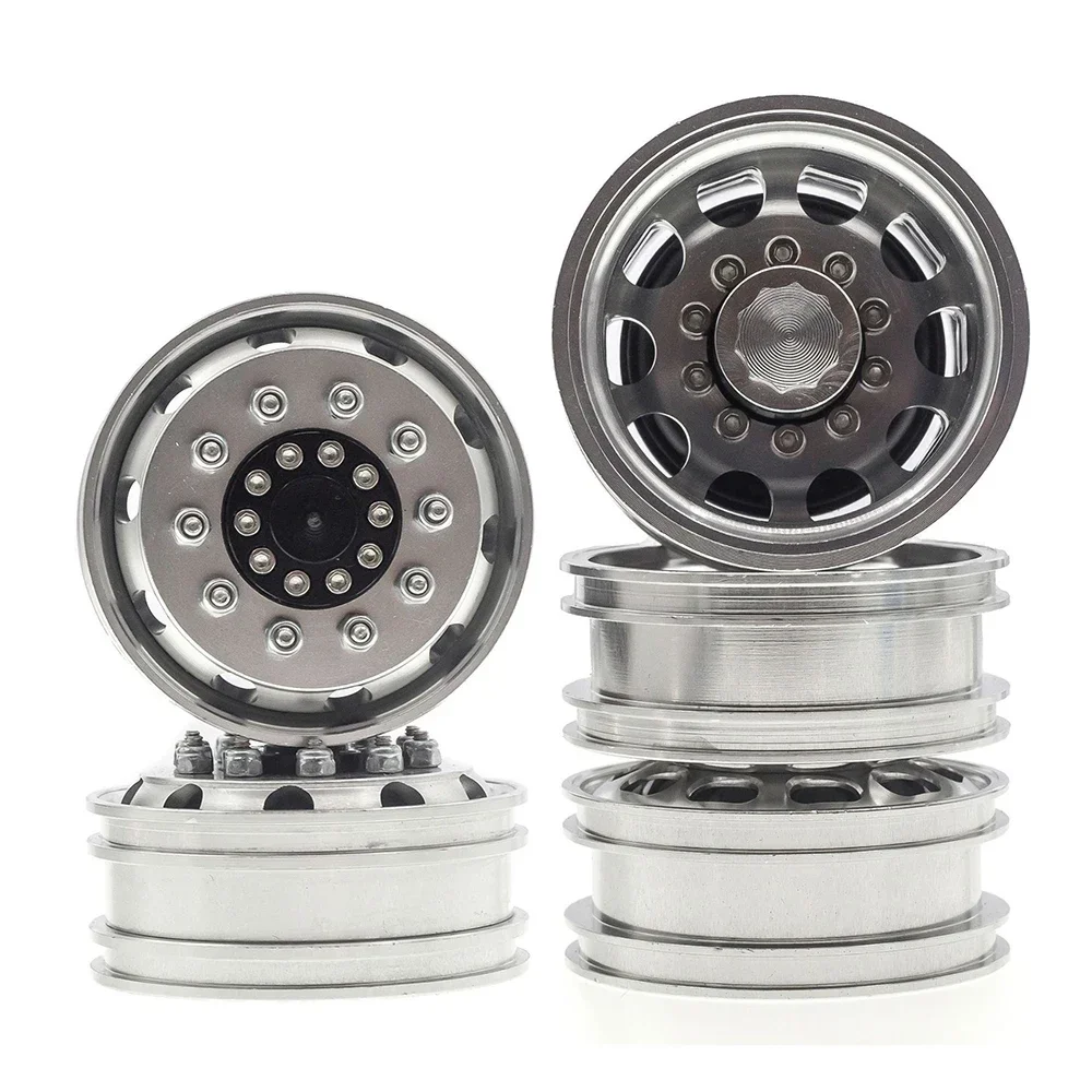 2PCS Aluminum Alloy Front Wheel Hub for 1/14 Tamiya RC Tractor Trailer Cargo Truck Car Wheels Rims Upgrade Parts