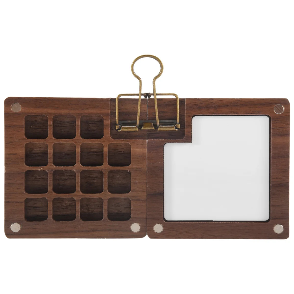 A07I draagbaar aquarelpalet, 15-kleuren schetsboekpalet, houten palettendoos, reisverfpalet (zonder kleuren)