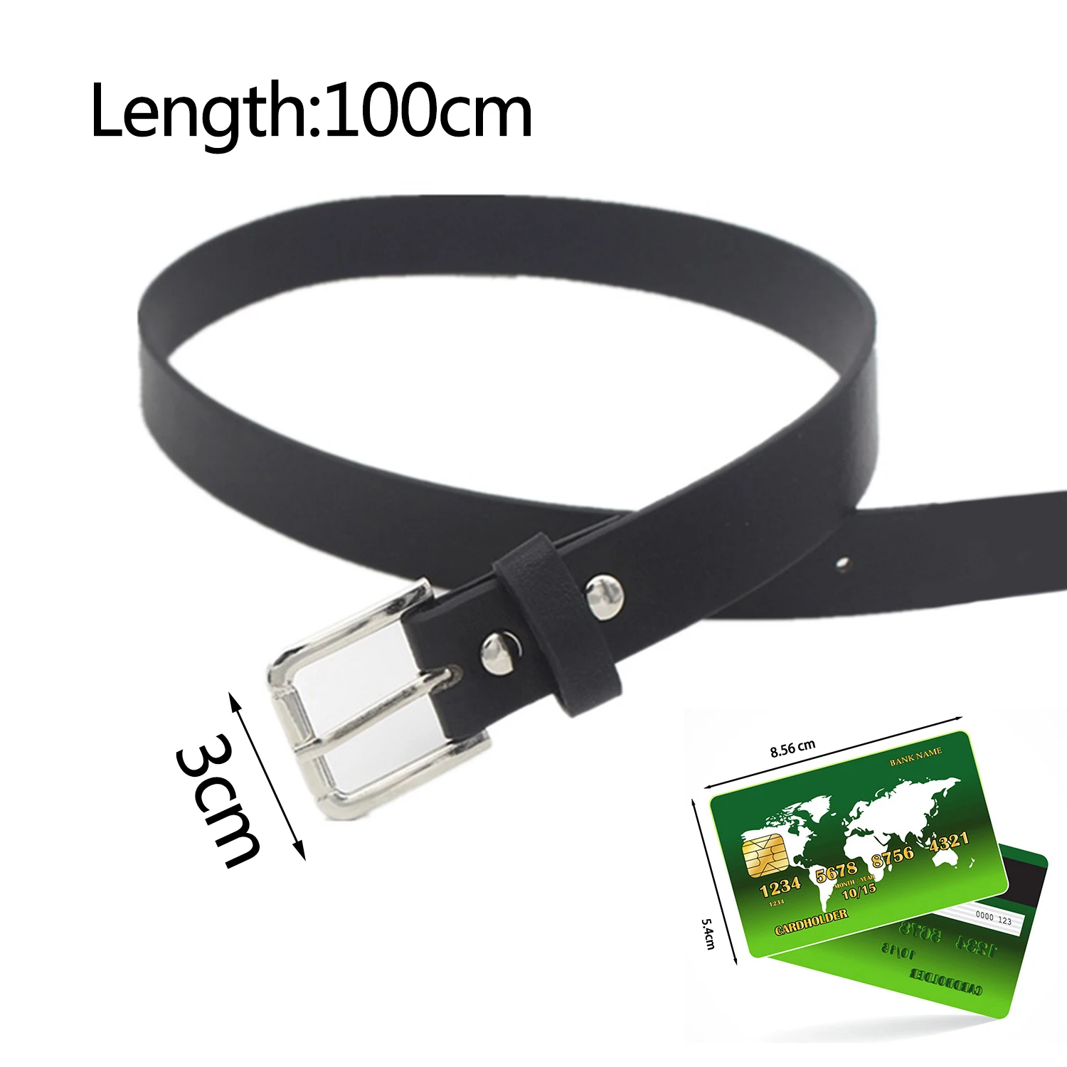 1Pc New Women Girls 2.3cm 105cm Trouser Belt Solid Color Casual Ladies Belt PU Leather Fashion Wide Belt Classic Vintage Waist