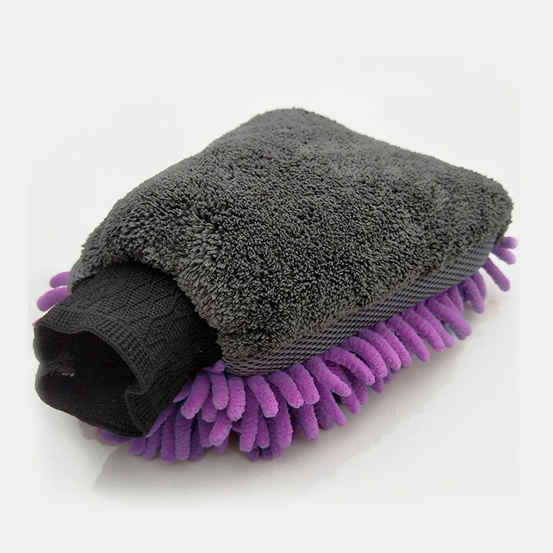 

Car wash and wipe car double-sided chenille gloves coral fleece thickened car rag sandwich beauty cleaning tool