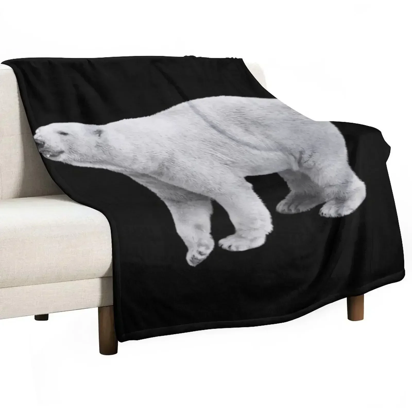 Polar Bear - Giant Polar Bear - Cute Polar Bear Throw Blanket Retros Camping Warm Heavy Nap Blankets