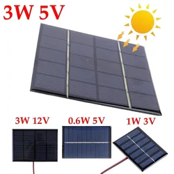 3W 5V Solar Panels Fast Charger DIY Polysilicon Solar Cells System Mini Outdoor Solar Charger for Light Moblie Phone Battery