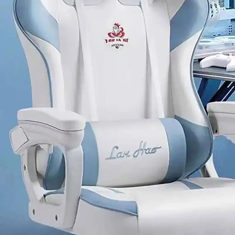 Chair Aesthetic Blue Comfortable Oficina Footrest Kawaii Gaming Office Luxury Girls Chair Sillas De Ergonomic Furniture Pillow