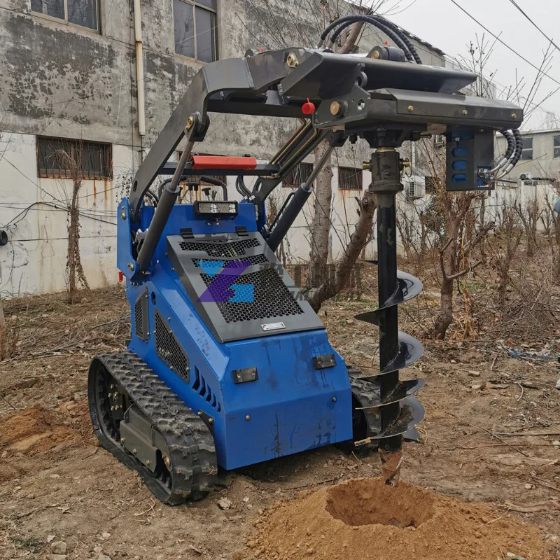 Small Cheap Skid Steer Diesel Loader with Bucket Different Attachment Skid Steer Bagger Mini