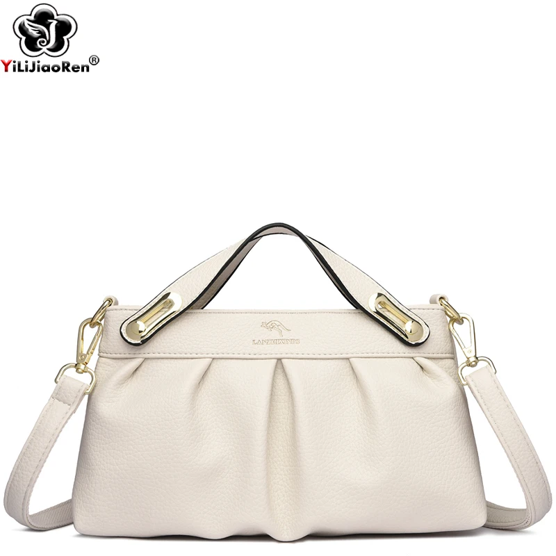 Luxury Designer Women PU Leather Handbag Small Shoulder Bags Female Fashion Crossbody Bag Top Handle Purse Detachable Strap