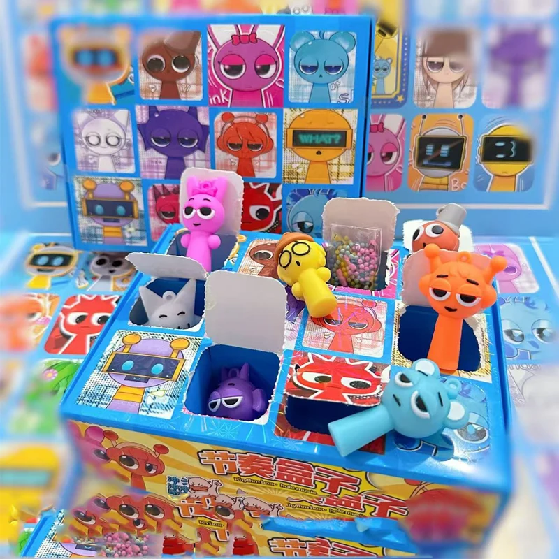 

New 12-24pcs Sprunki Figuras Model PVC Sprunki Model Trendy Cute Kawaii Cartoon Mystery Box Decorations Wholesale Kids Toys
