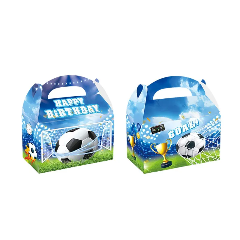 Fußball-Geburtstagsparty-Dekorationen Fußball-Tischgeschirr Teller Becher Tischdecke Ballons Hintergrund-Banner Geschenktüten Jungen-Partyzubehör – Detail 24