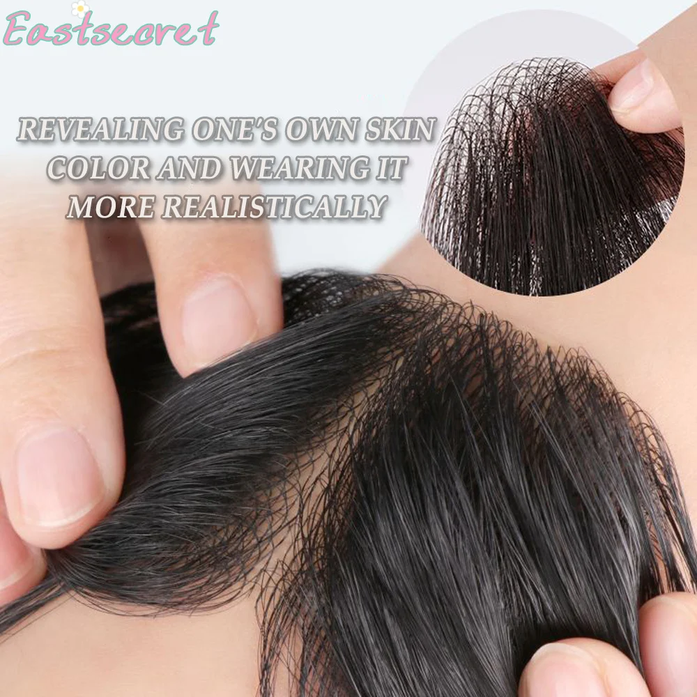 Natural Human Forehead Hair Patch Hairpiece Sideburns Toupee Men Invisible Seamless Ultra Thin Skin PU Men's Hair SystemHairline