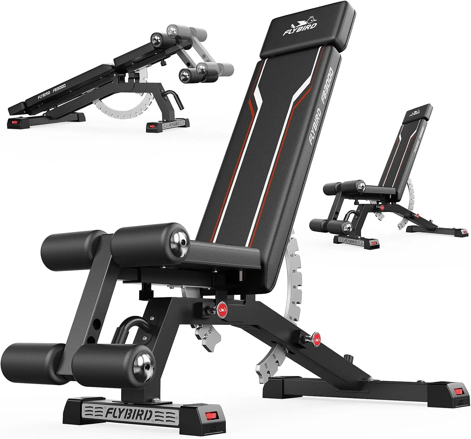 Full Body Adjustable Weight Bench for Home Garage Gym Strength Training, Multi-Position Incline Flat Decline Workout Bench for Sit-Ups and Bench Press
