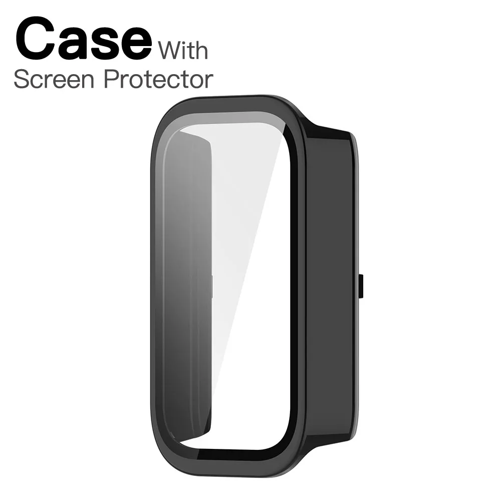 Glass+PC Case for Redmi Band 3 Hard Bumper Built-in Ultra-HD Tempered Glass Protector for Redmi Band 3 Cover Accessories