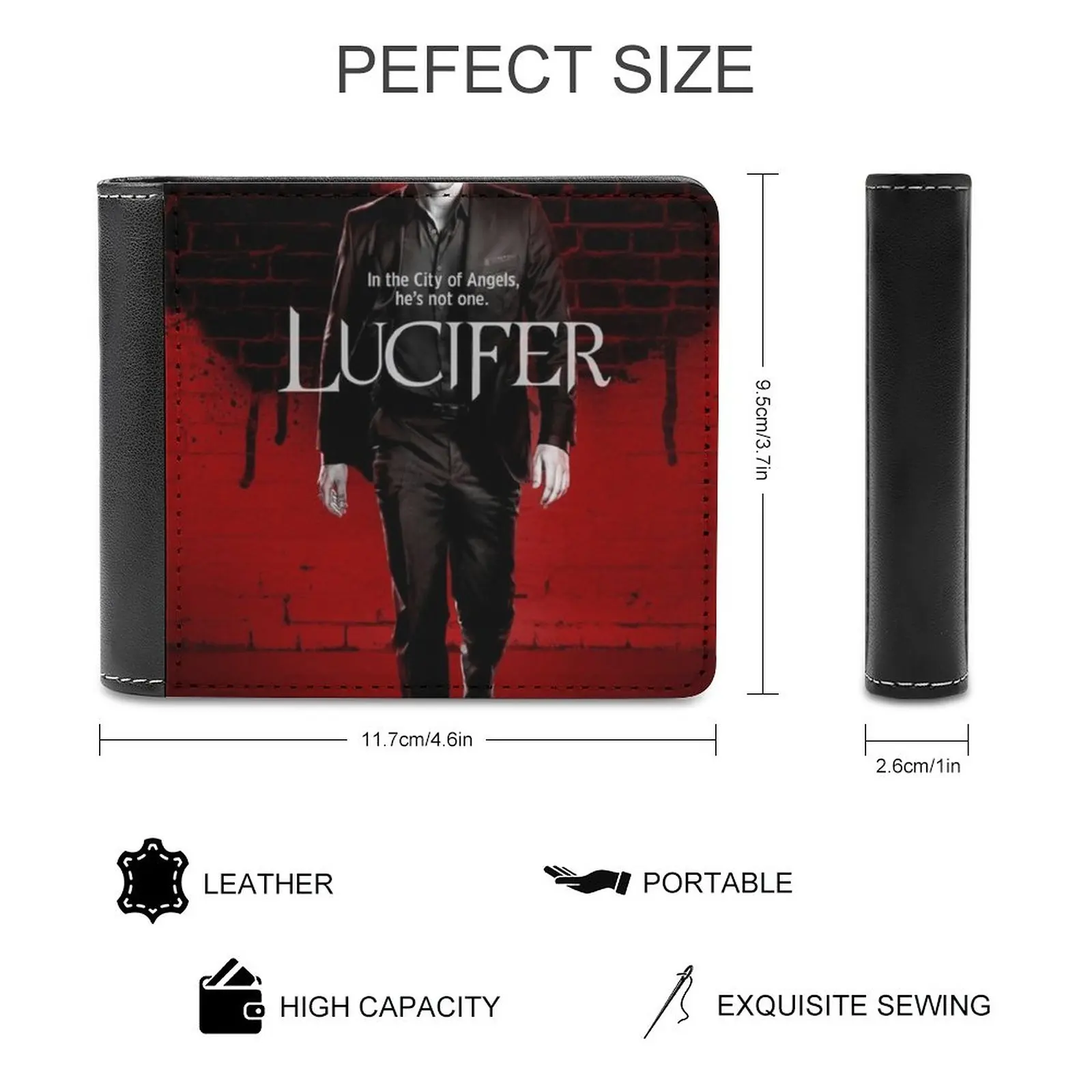Lucifer Men's Wallet Purses Wallets New Design Dollar Price Top Men Leather Wallet Lucifer Tvseries Series Tv Tv Series Fox New