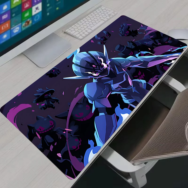 Cool Red Blade Knight Anime XXL Extra Large Thick Mouse Pad Non-slip Rubber Base Stitched Edge Desk Mat Gift For Gamers