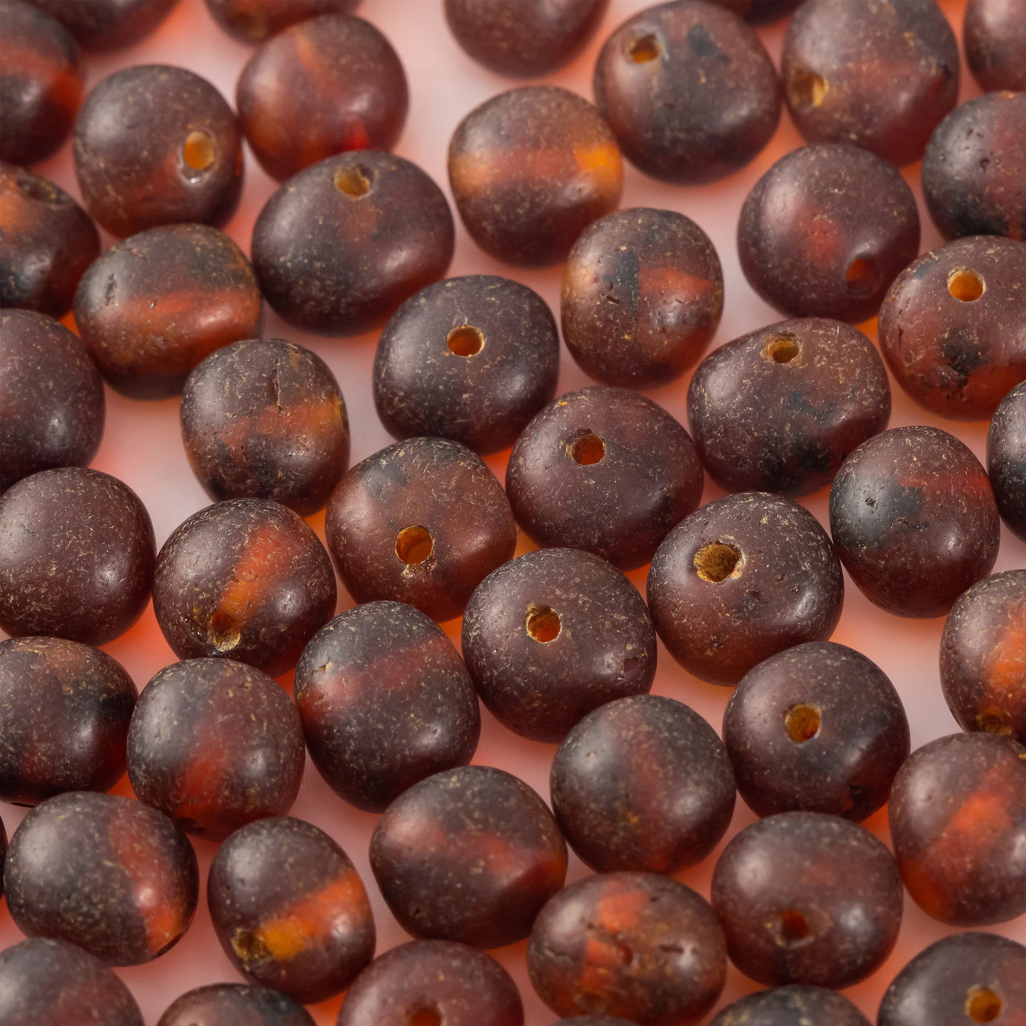 Baltische Bernsteinperlen, 6–8 mm Breite, vorgebohrte Löcher zum Aufreihen von Schmuck – Bulk-DIY-Zubehör – Detail 2