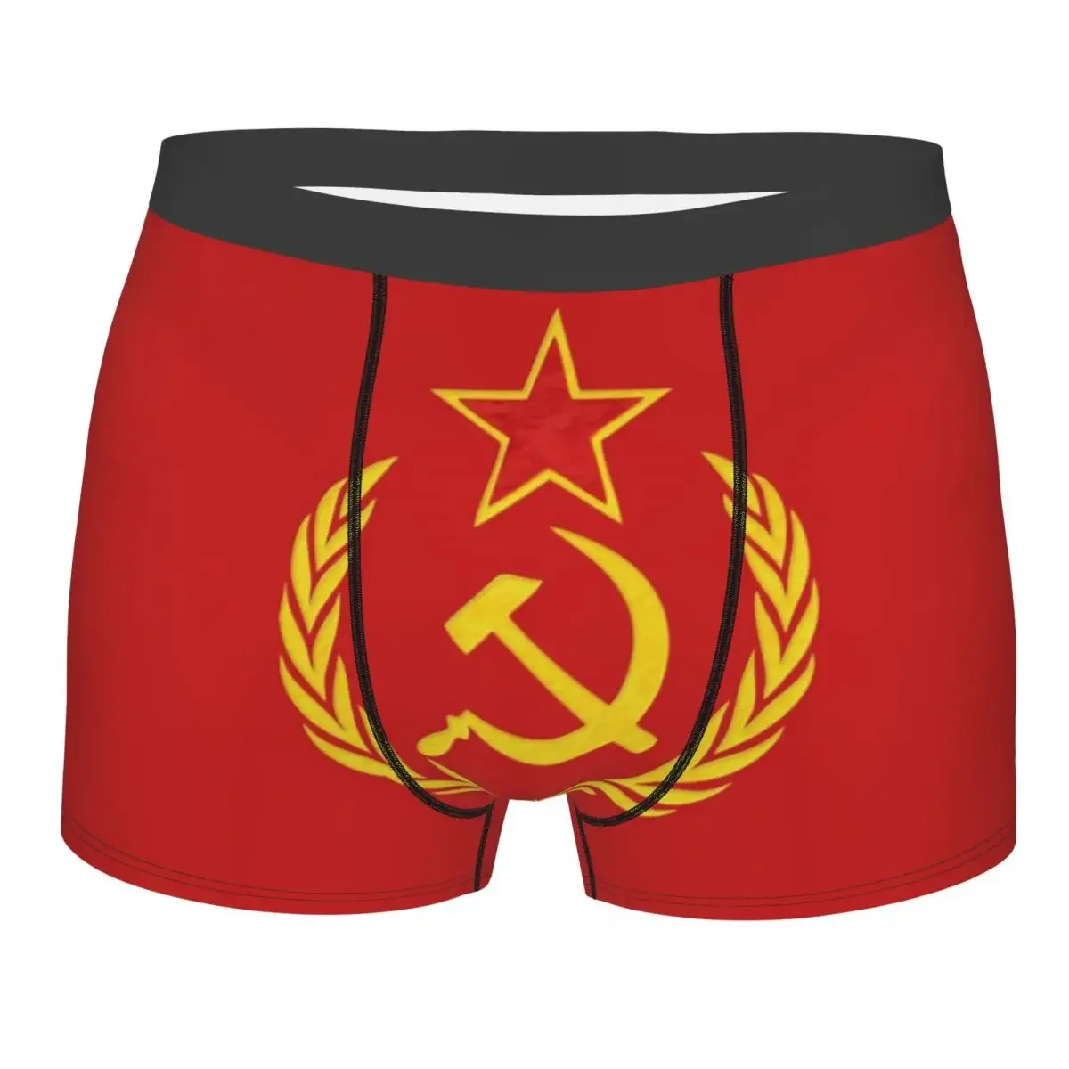

Мужская мода на заказ, СССР, молот и серп, CCCP, нижнее белье с русским советским флагом, трусы-боксеры, эластичные шорты, трусы, трусы